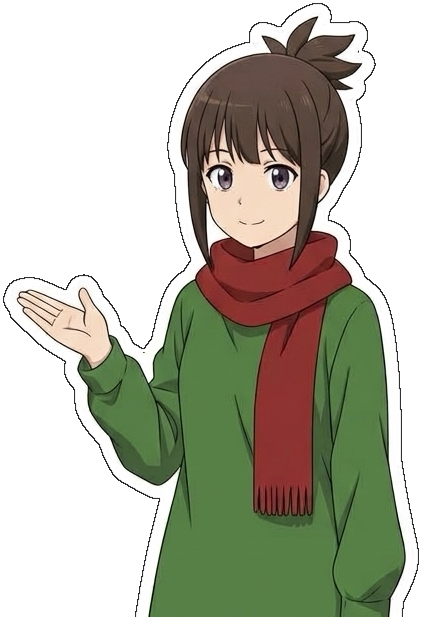 作品を案内するキャラクター