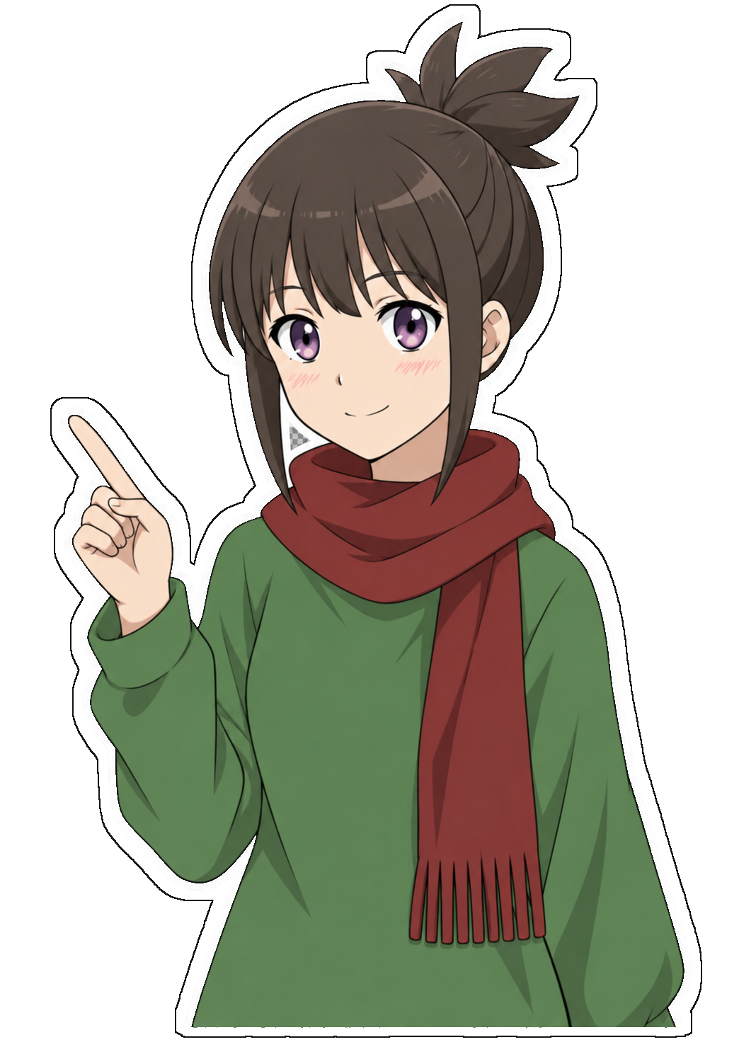 指差しで案内するアンネ